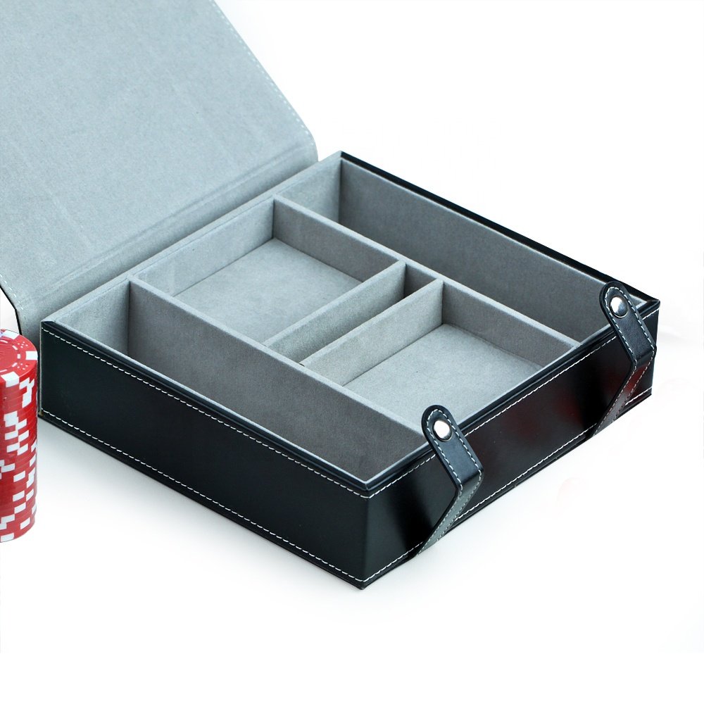 Hand made Texas Hold'em Poker Chip Game Set With Cards Leather Case, Gift To Husband ,Poker Player