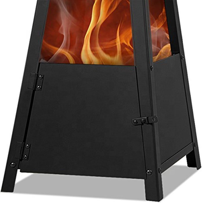 Chiminea Tower Shape Fireplace Garden Fire Stove