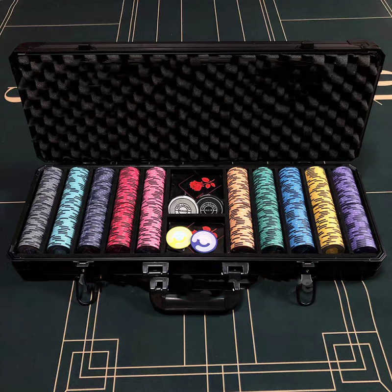 Casino-Grade 500pcs Poker Chips with Briefcase Design Top-Notch Quality Chips