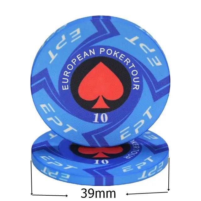 Wholesales 39mm Ept Poker Chips Games Custom Logo Ceramic 10g Chips