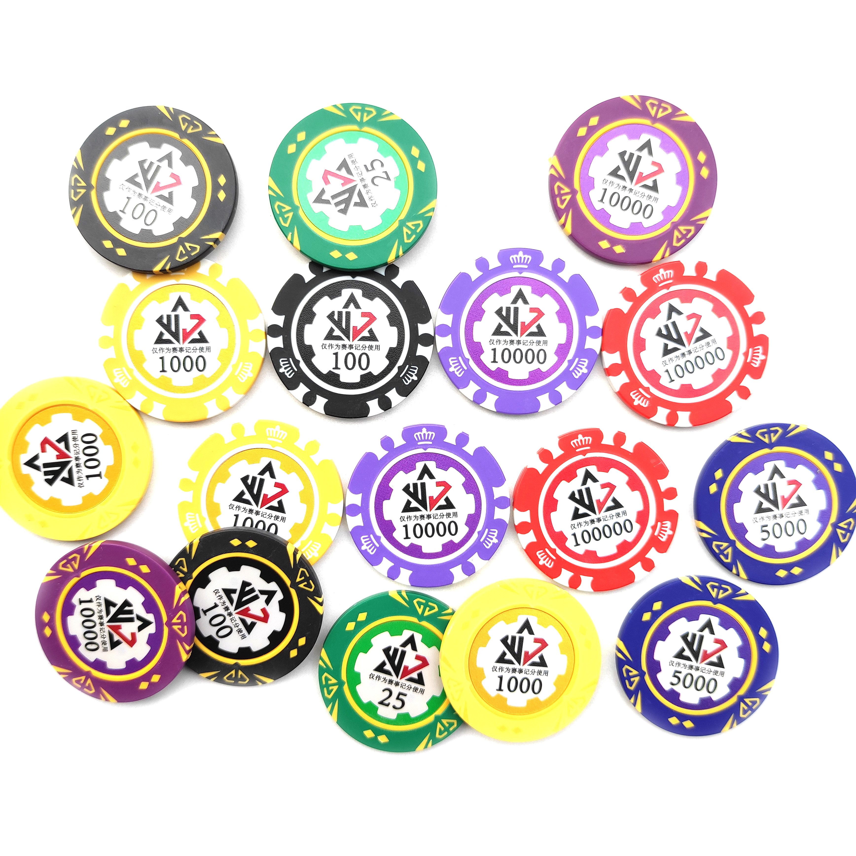 New arrival diamond 14g clay poker chips for poker game training