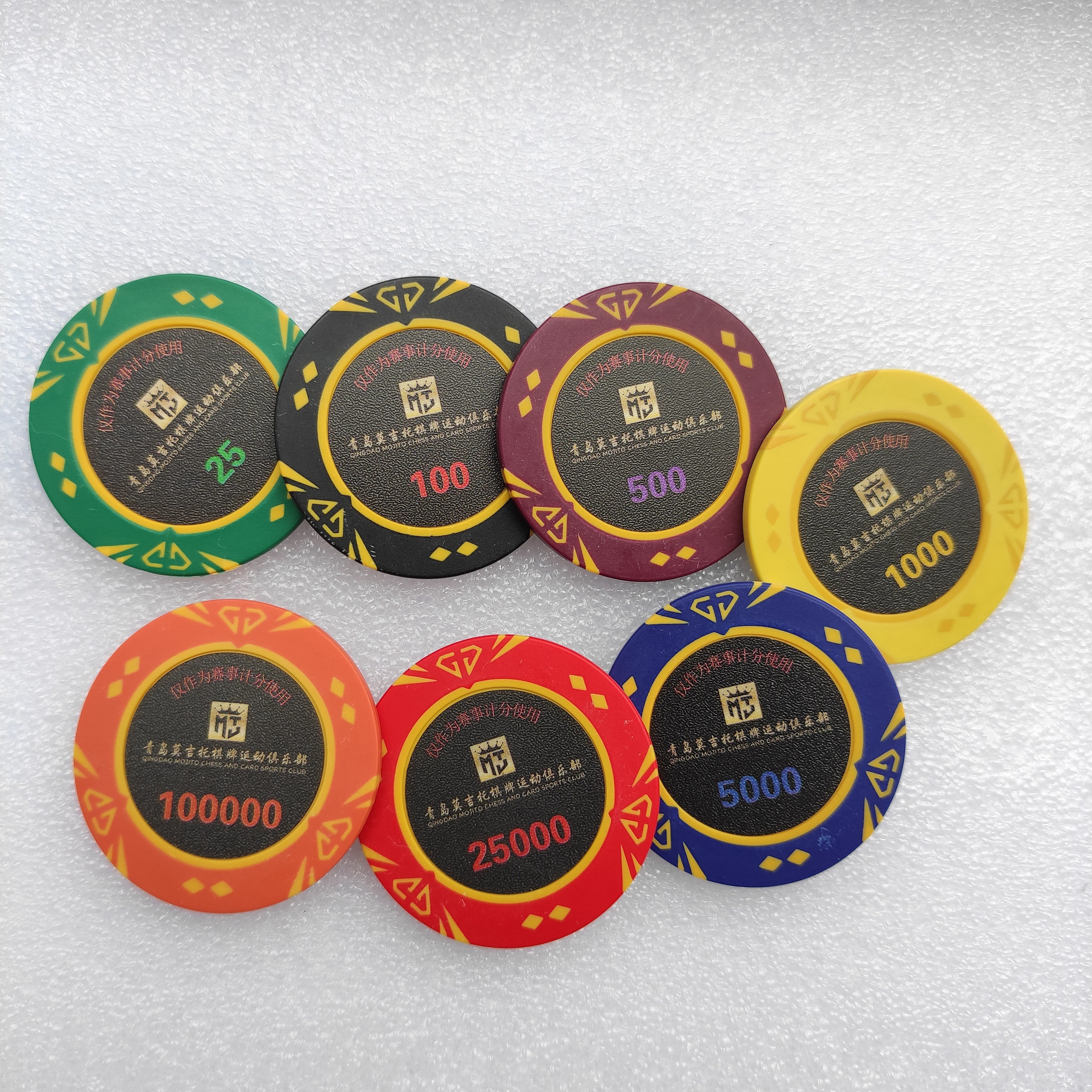 New arrival diamond 14g clay poker chips for poker game training