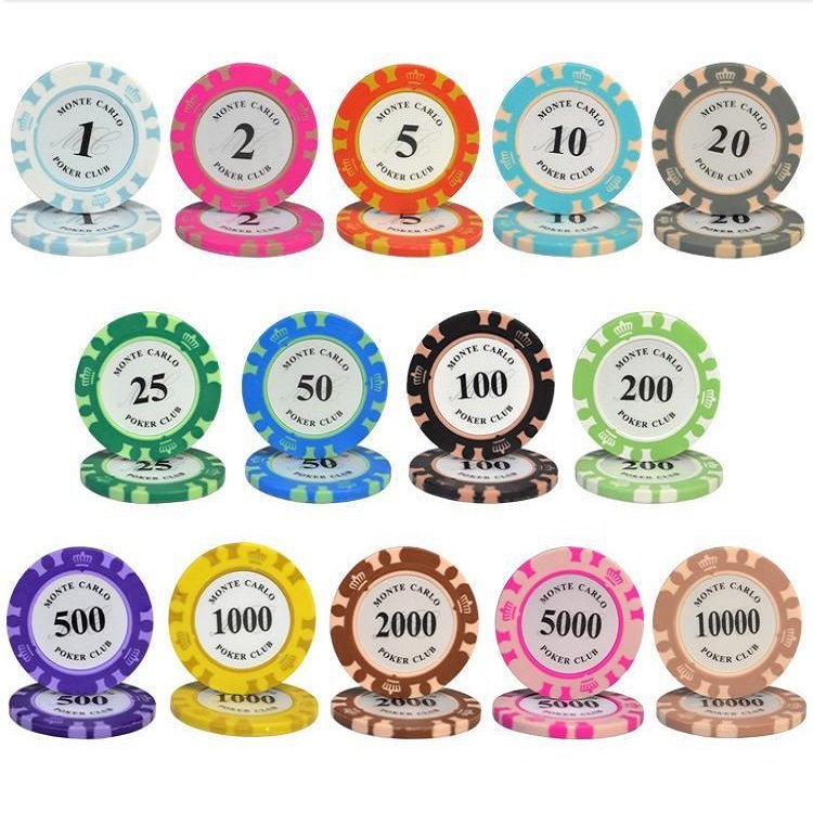 Wholesale custom colored ceramic poker chip data printing with metal insert clay poker chips