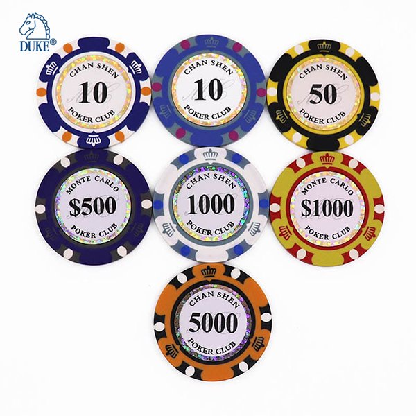 Inlay Sticker with Glitter Trim Casino Preminm Poker Chips Clay