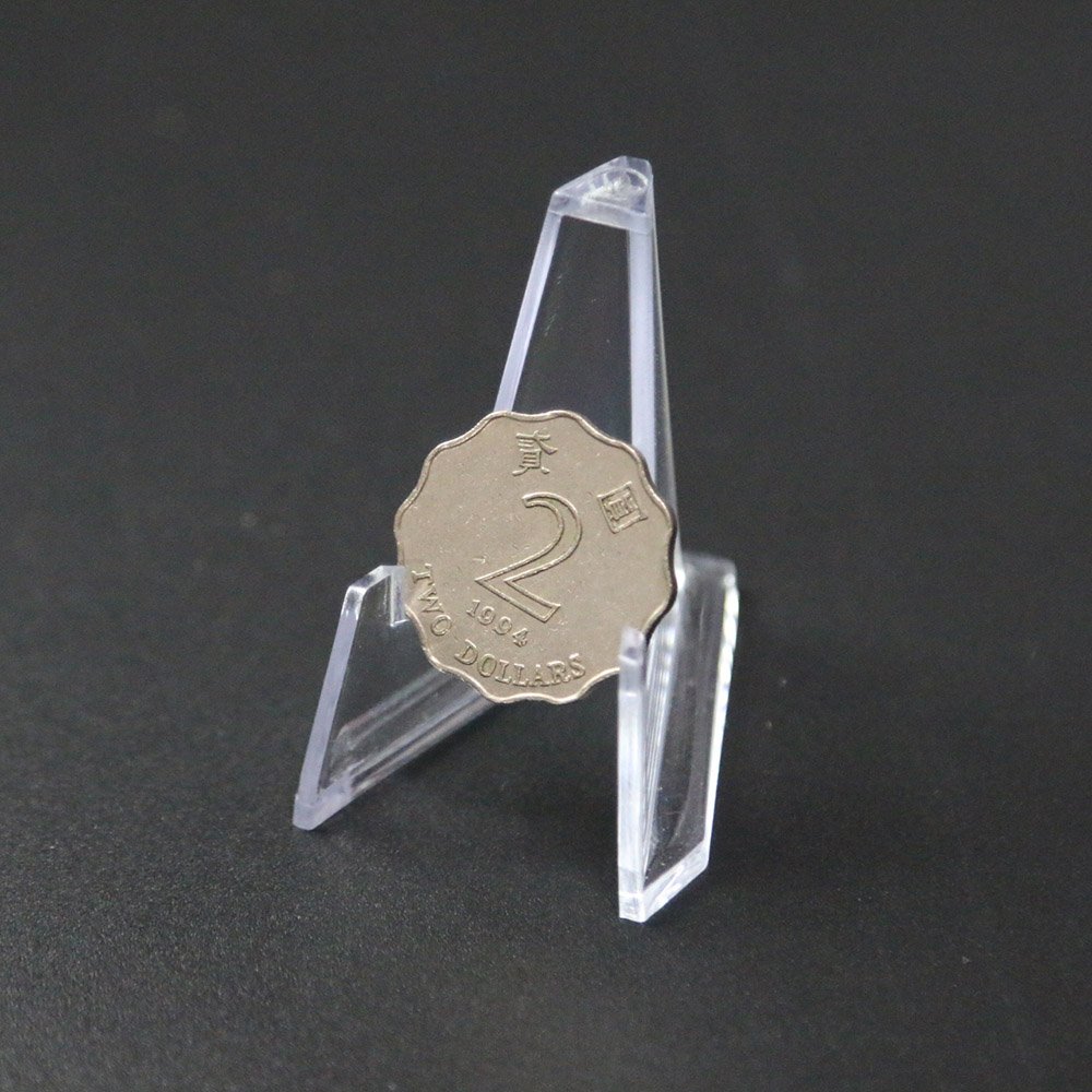 Plastic Coin Display Stand Easels Acrylic Clear For Coins 15-50mm
