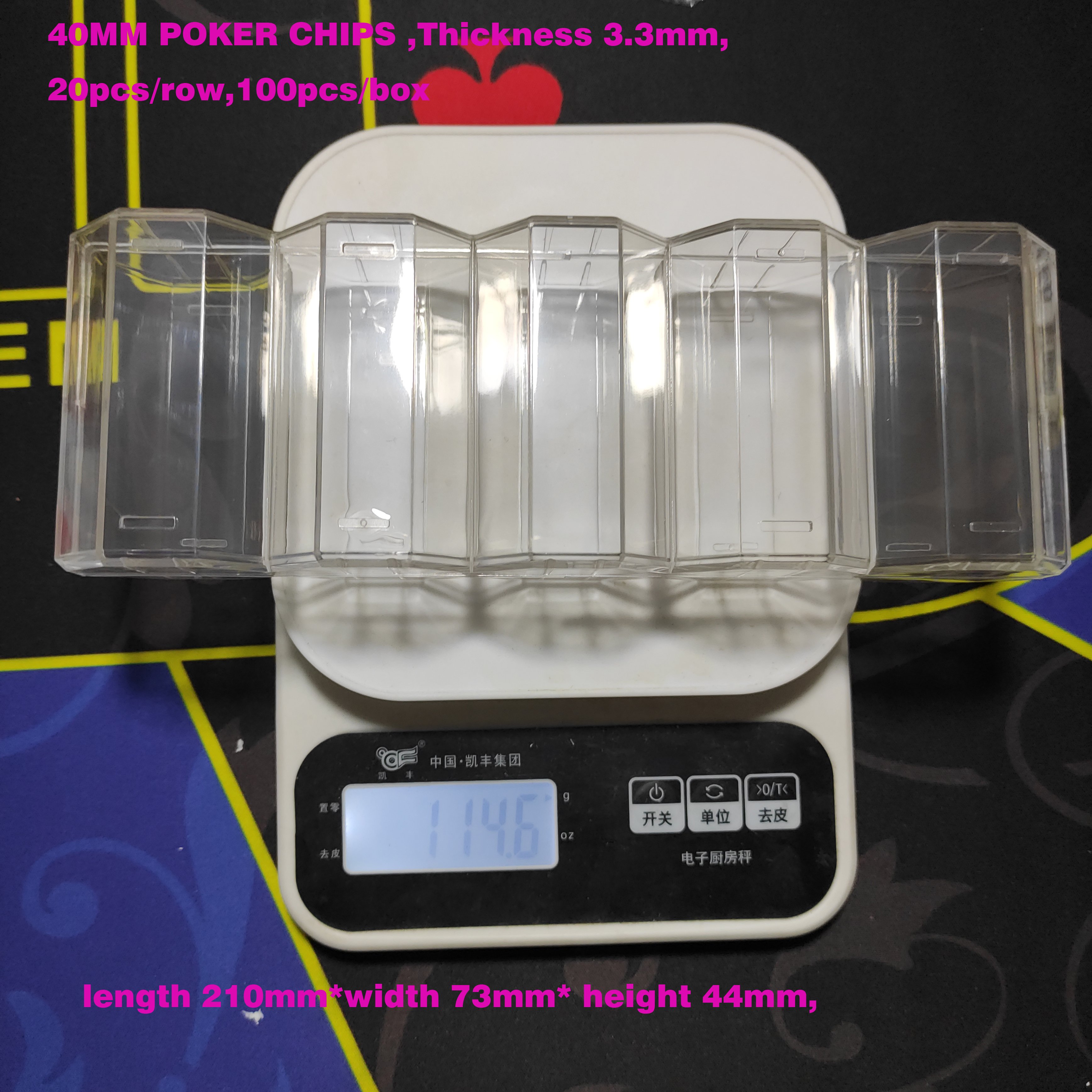40mm 43MM 45MM acrylic poker chip racks box with cover or without cover
