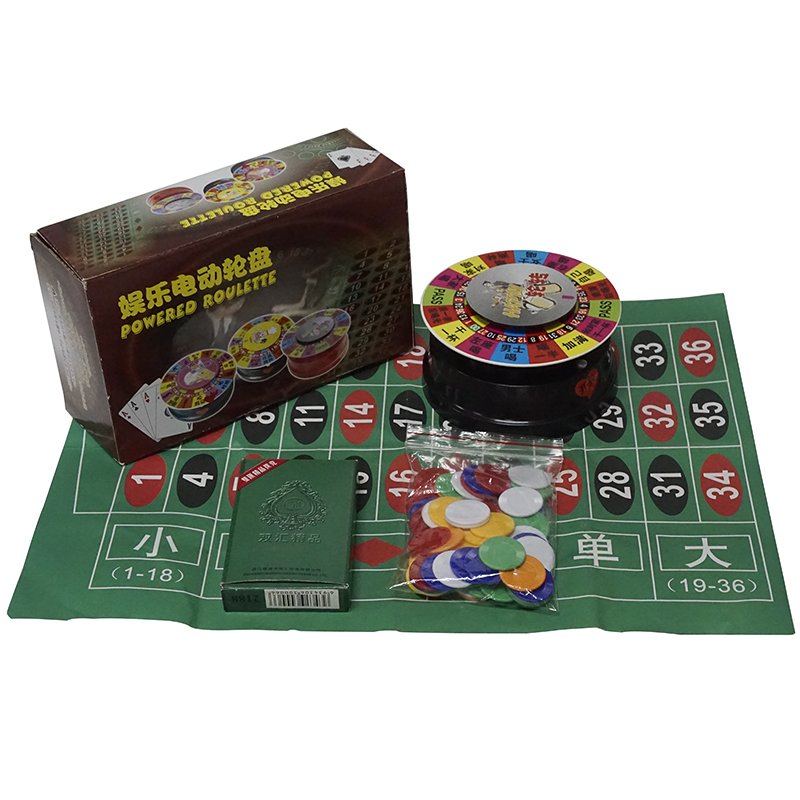 wholesale Mini Toy Electronic Roulette Wheel Machine turntable chips poker drawing game set For Sale drinking game promotion