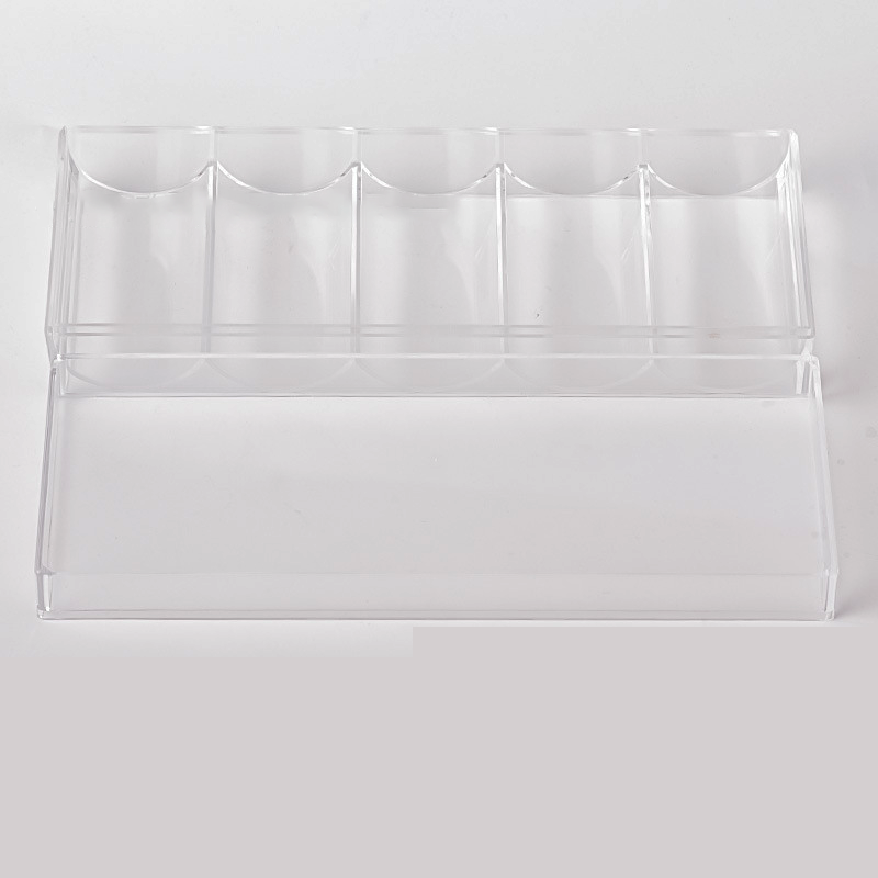 Holds 100 pcs Clear Acrylic Poker Chip Tray Storage Case Poker Chips Plastic Holder Box With Lid To Hold 40mm Poker Chips Case