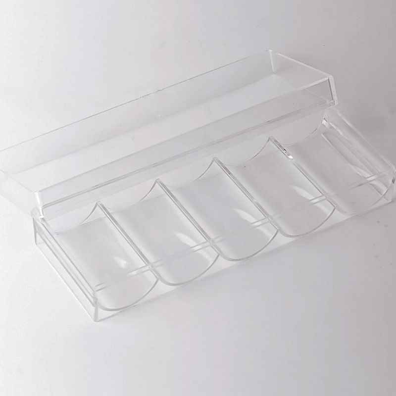 Holds 100 pcs Clear Acrylic Poker Chip Tray Storage Case Poker Chips Plastic Holder Box With Lid To Hold 40mm Poker Chips Case