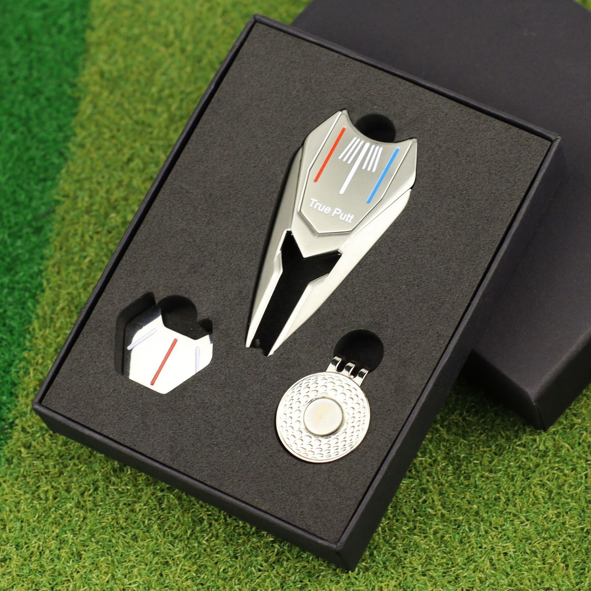 Wholesale Golf Divot Tool Enamel Ball Marker Magnetic Hat Clip with Gift Box Set