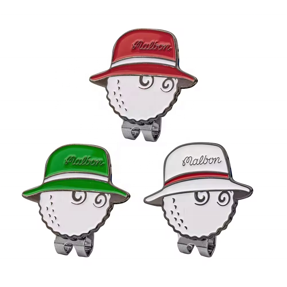 New Cartoon Style Custom Metal Golf Ball Marker Poker Chip With Magnetic Hat Clip Golf Accessaries