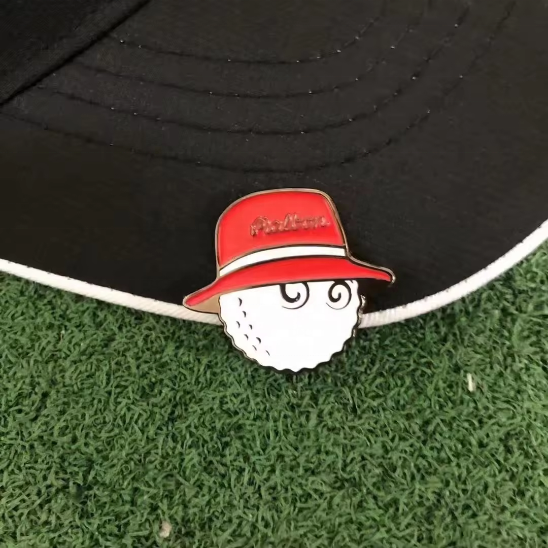New Cartoon Style Custom Metal Golf Ball Marker Poker Chip With Magnetic Hat Clip Golf Accessaries
