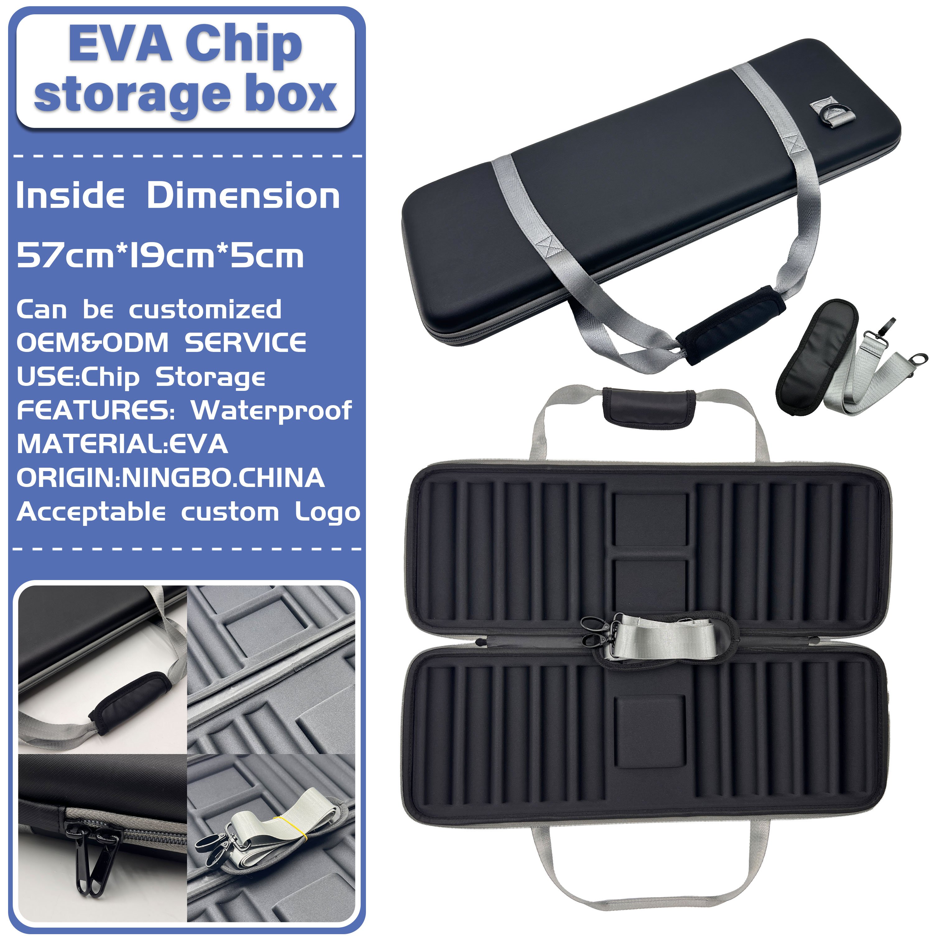 Manufacturer Custom Eva Hard Shell Poker Chip Case,Light Weight Yet Extremely Durable 500/300 Chip Capacity