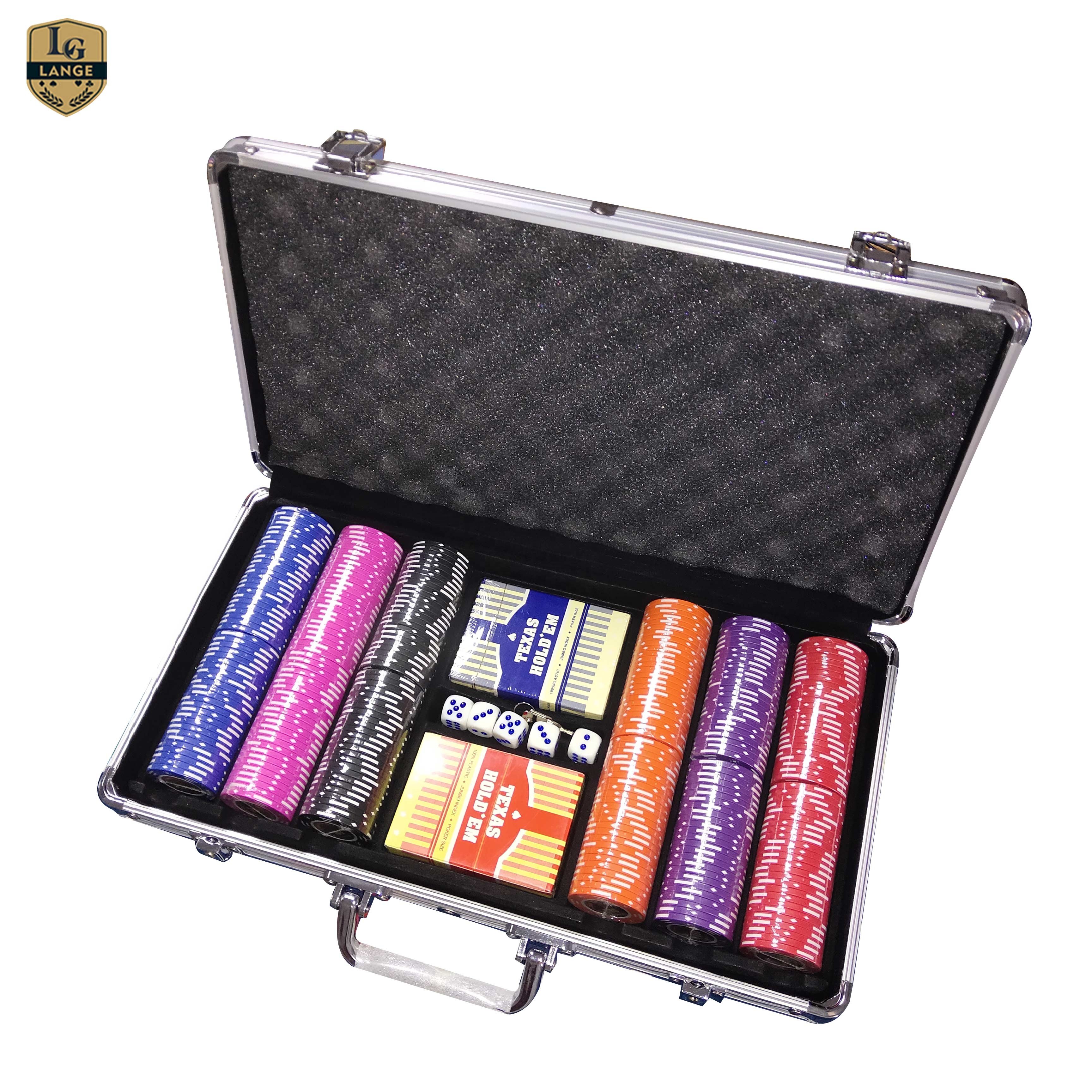 LANGE Wholesale 14 gram Casino Clay Poker Chip Set Professional With Custom value And Sticker