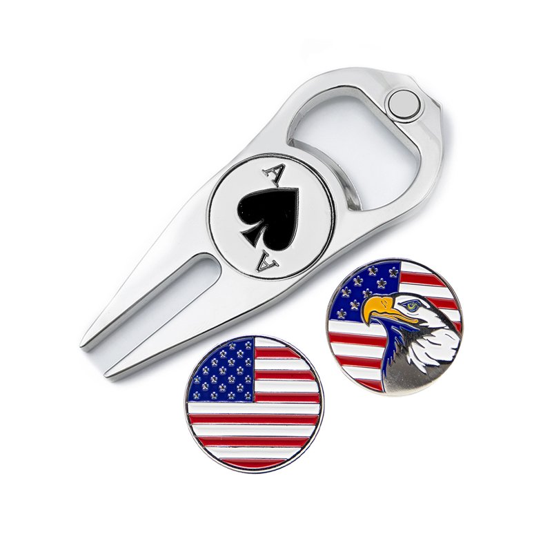 Low MOQ Golf Ball Marker Coin Magnetic Golf Ball Marker Divot Tool Golf Ball Marker Custom