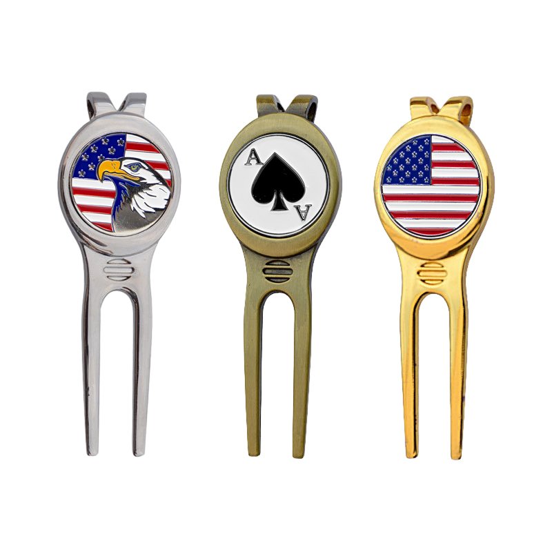 Low MOQ Golf Ball Marker Coin Magnetic Golf Ball Marker Divot Tool Golf Ball Marker Custom