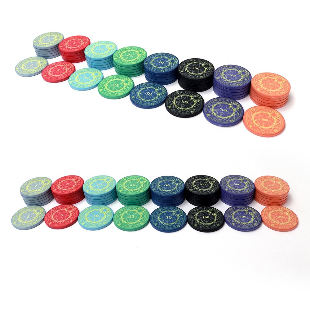 Factory supply 43mm chips de poker ceramic 12g with custom logo keramik wsop design can custom for caisno royale table game
