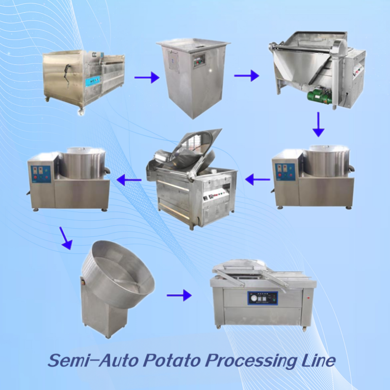 KLS Fully Automatic Potato chips Production Line French Fries Machine chips Potato Making Machine