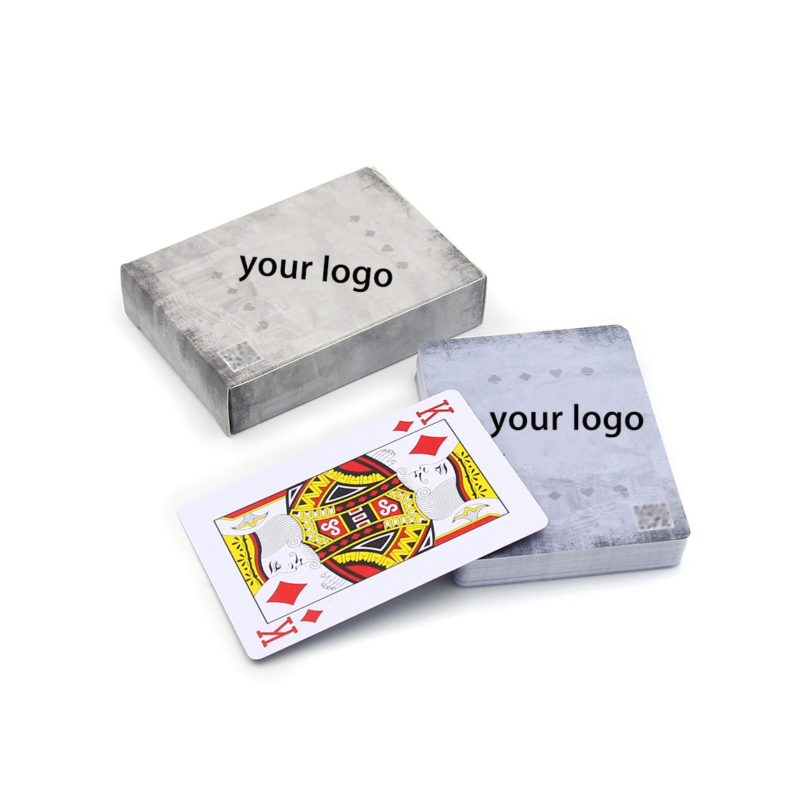 Professional factory custom logo design plastic playing cards with chip