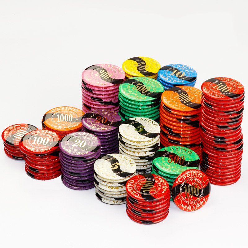 Yexi Round Square Acrylic Chip Anti-fake Crystal Casino Chip Set Macau Gambling Custom Texas Poker Chip Playing Card
