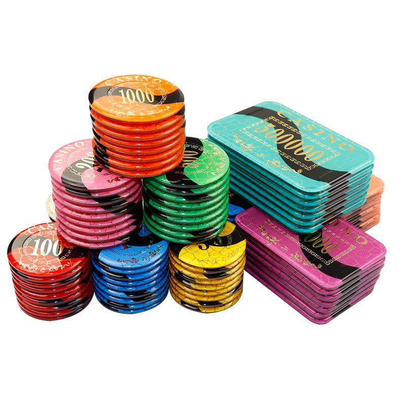 Yexi Round Square Acrylic Chip Anti-fake Crystal Casino Chip Set Macau Gambling Custom Texas Poker Chip Playing Card