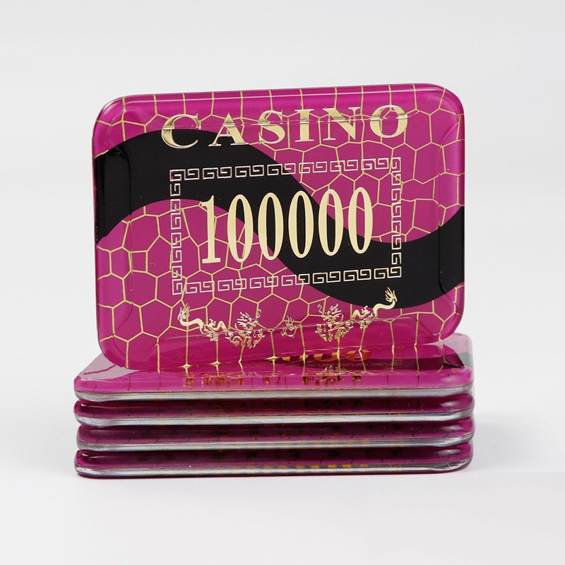 Yexi Round Square Acrylic Chip Anti-fake Crystal Casino Chip Set Macau Gambling Custom Texas Poker Chip Playing Card