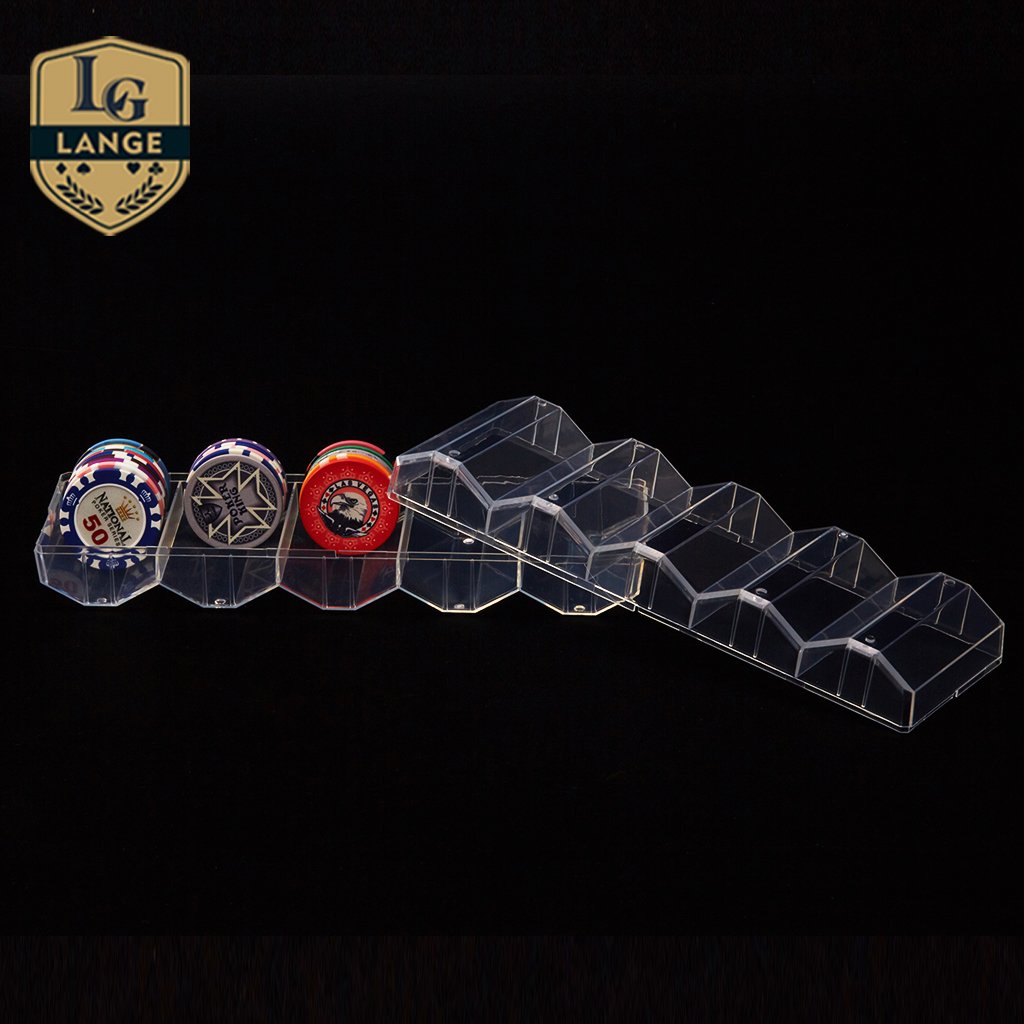 100 Chips Holder Box Professional Casino Acrylic Display Rack Poker Chip Tray