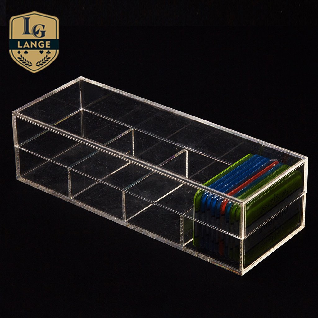 100 Chips Holder Box Professional Casino Acrylic Display Rack Poker Chip Tray