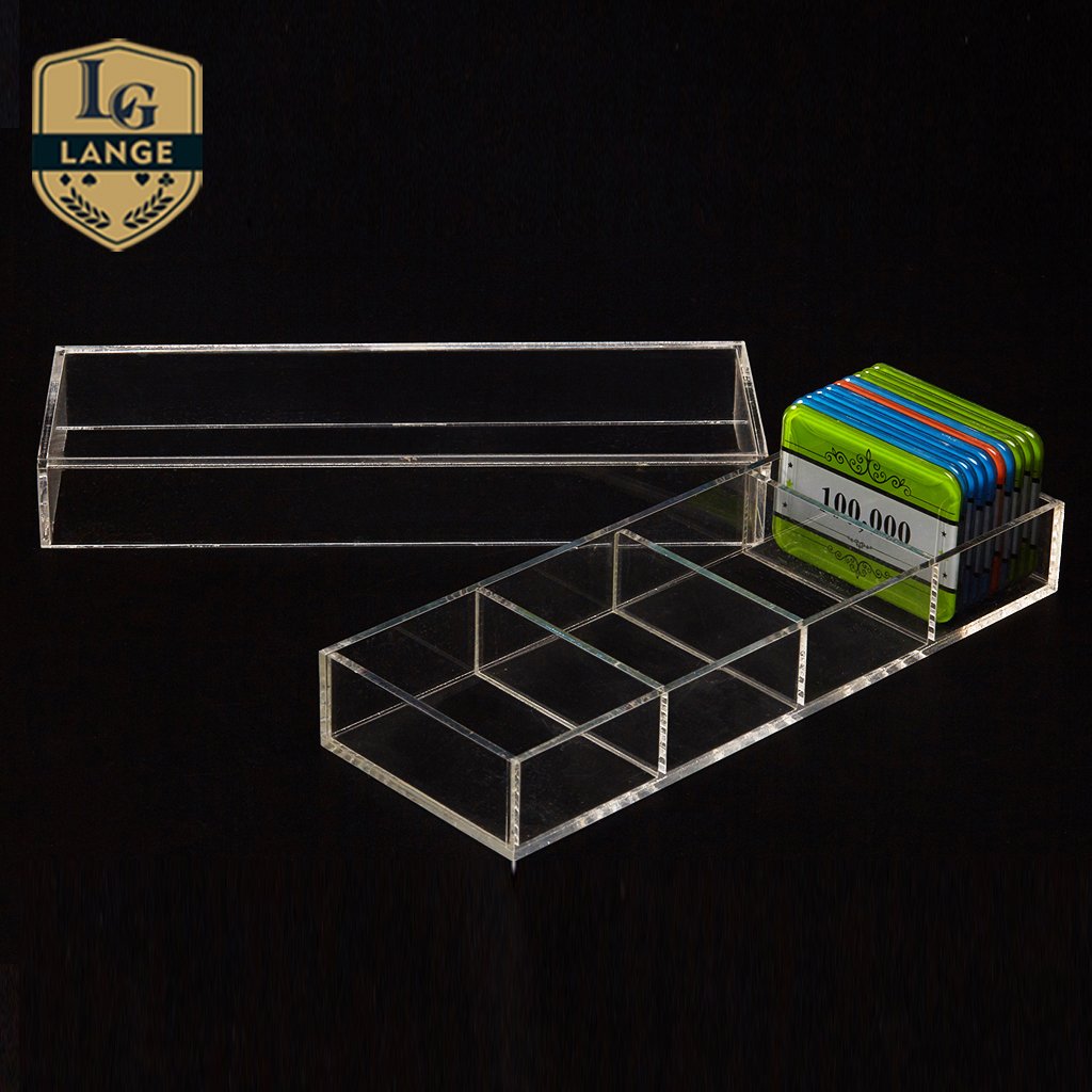 100 Chips Holder Box Professional Casino Acrylic Display Rack Poker Chip Tray