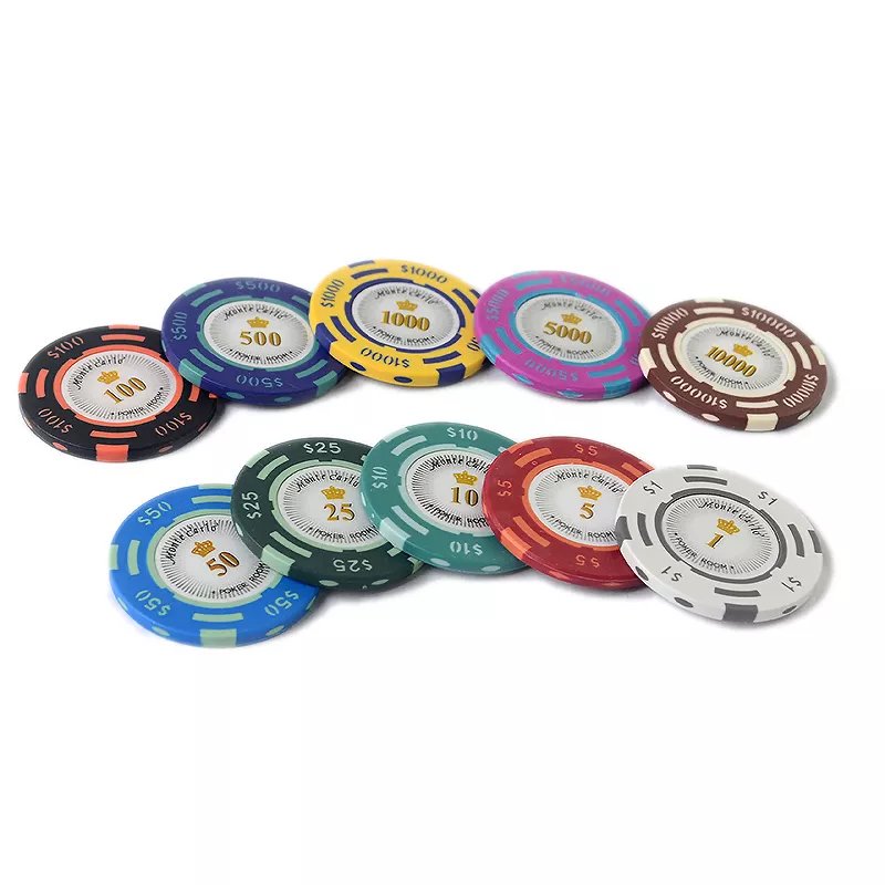 40mm clay Printable Poker Chips casino poker chips with sticker numbers gambling coin jetton tag 14g poker chips