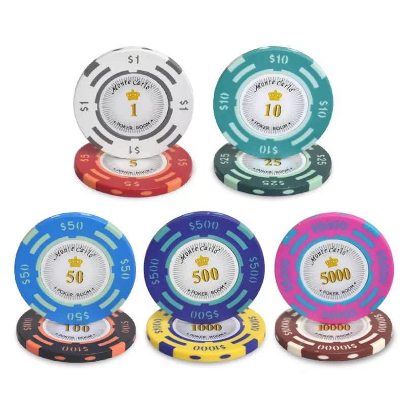 40mm clay Printable Poker Chips casino poker chips with sticker numbers gambling coin jetton tag 14g poker chips
