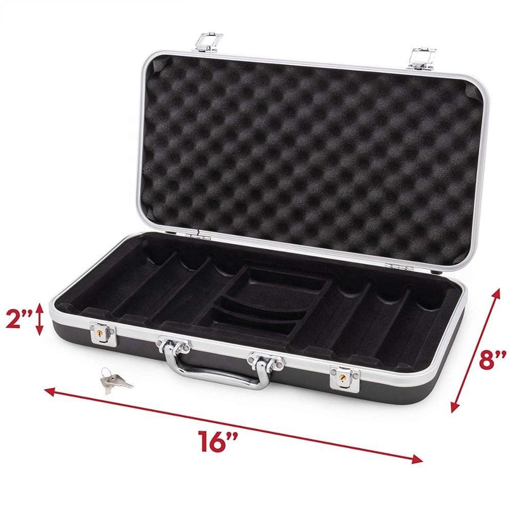 300 ct. Black ABS Plastic Poker Chip Case | Holds 300 Chips and 2 Decks of Cards | Lightweight, Sturdy Portable Carry Case