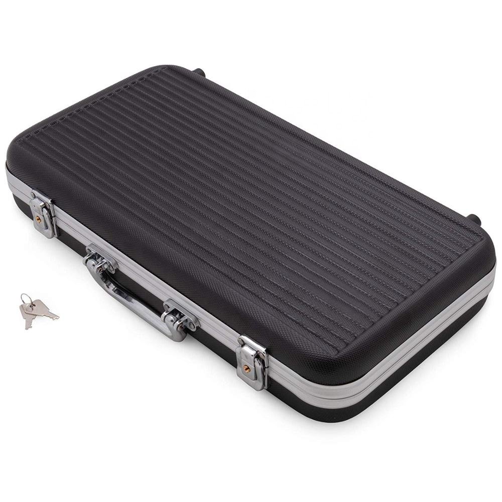 300 ct. Black ABS Plastic Poker Chip Case | Holds 300 Chips and 2 Decks of Cards | Lightweight, Sturdy Portable Carry Case