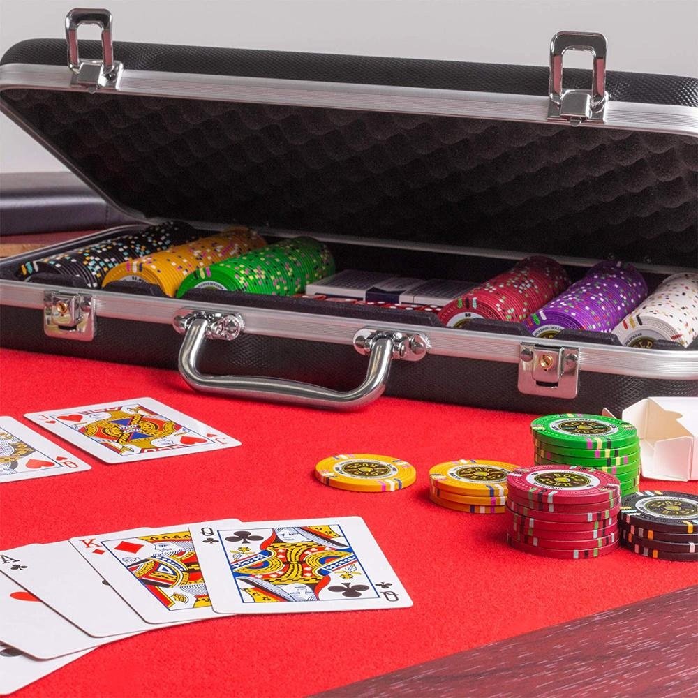300 ct. Black ABS Plastic Poker Chip Case | Holds 300 Chips and 2 Decks of Cards | Lightweight, Sturdy Portable Carry Case