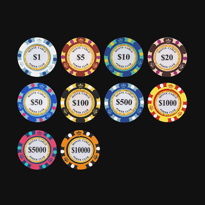 High Quality Professional 14g Casino Token Set Custom Logo Las Vegas Crown ABS Ceramic Clay Texas Hold'em Poker Chips
