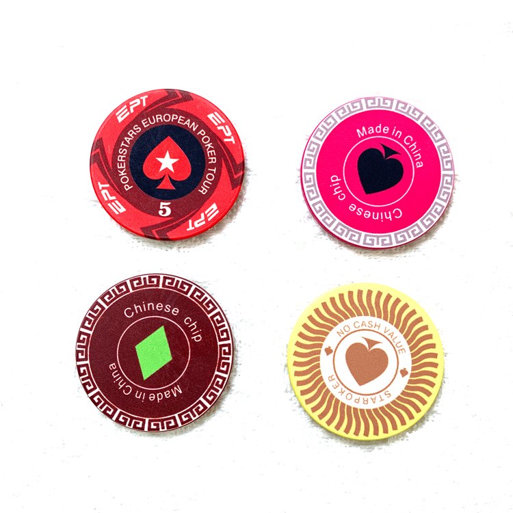 Sales Cheap Price OEM Personalize Logo NO Minimum Clay Poker Chips with Printing Sticker