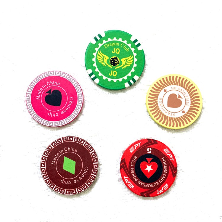 Sales Cheap Price OEM Personalize Logo NO Minimum Clay Poker Chips with Printing Sticker