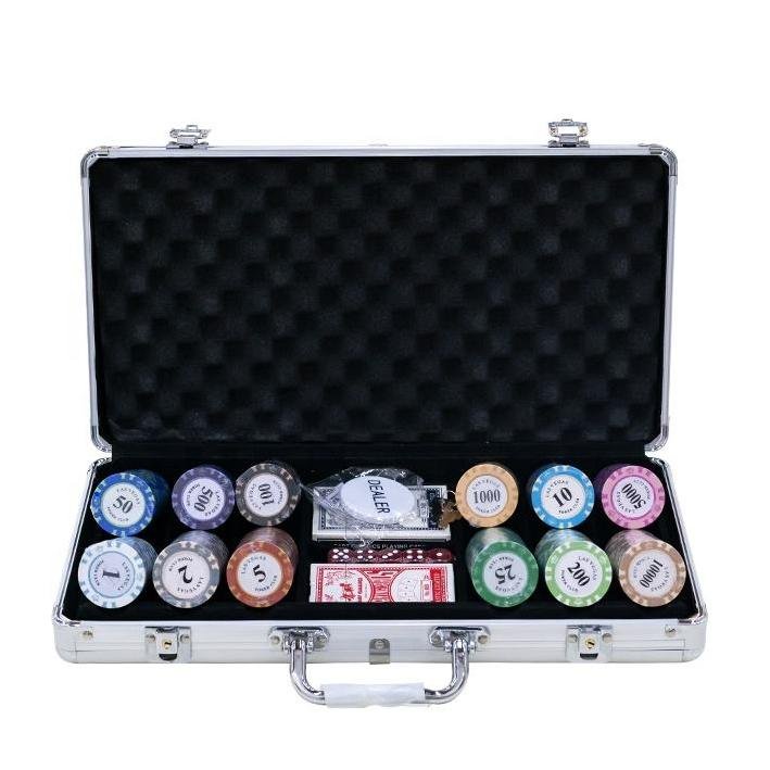 YH 300pcs/500pcs High Quality Clay Casino Poker Chips Set Custom Texas Poker Chips Set