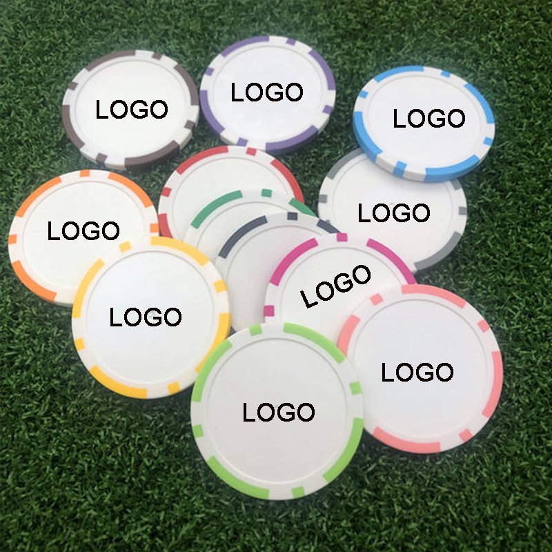 Custom LOGO High Quality Pattern Customization Printing Universal 40MM Plastic Golf Ball Markers Poker Chips