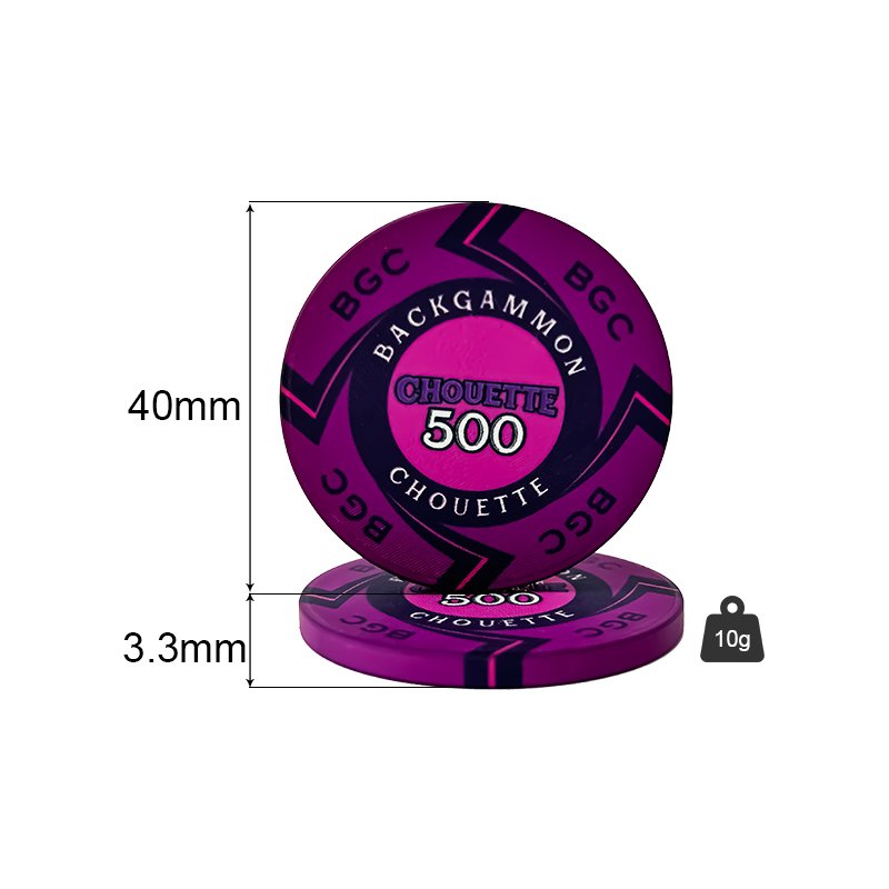 High Quality 39mm Ceramic Poker Chips Casino Gambling Game Custom Logo 10g No Sticker