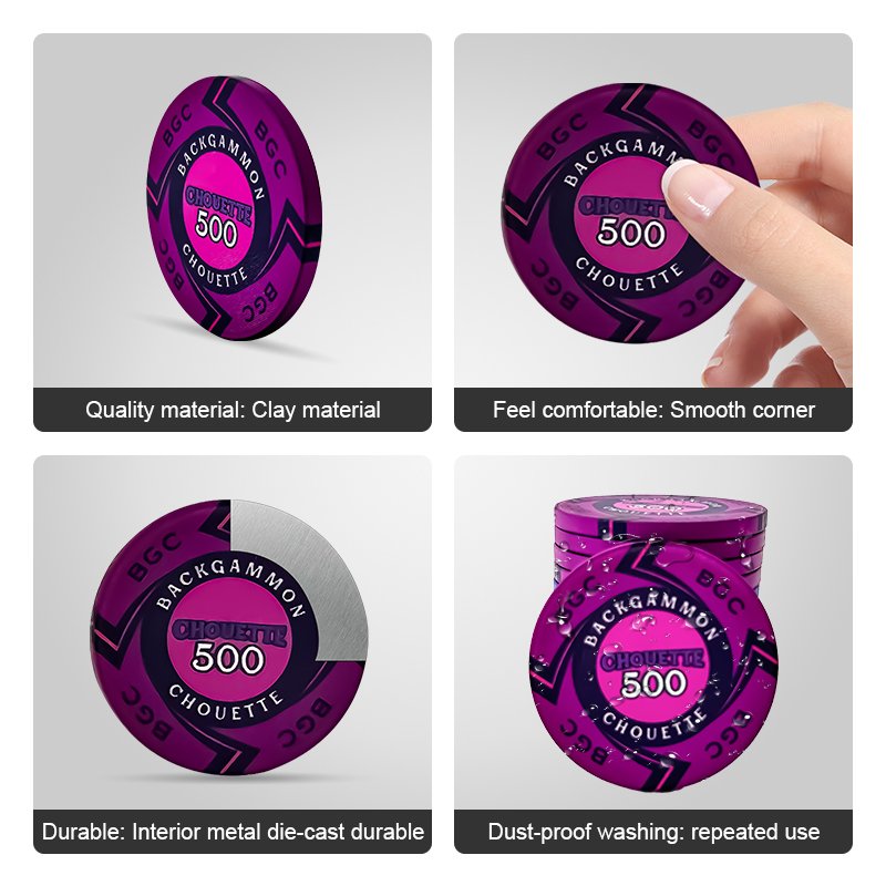 High Quality 39mm Ceramic Poker Chips Casino Gambling Game Custom Logo 10g No Sticker