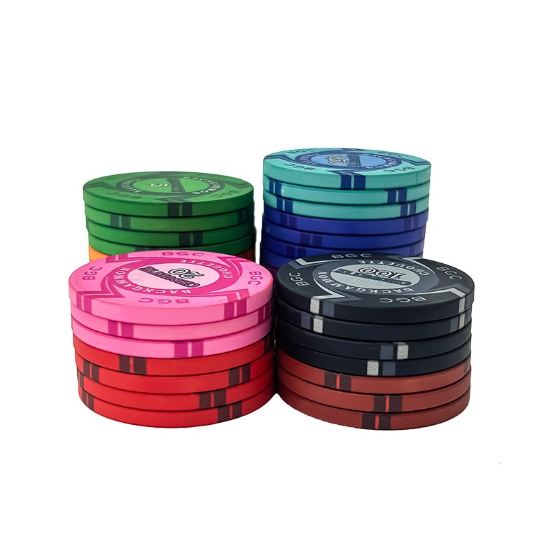 High Quality 39mm Ceramic Poker Chips Casino Gambling Game Custom Logo 10g No Sticker