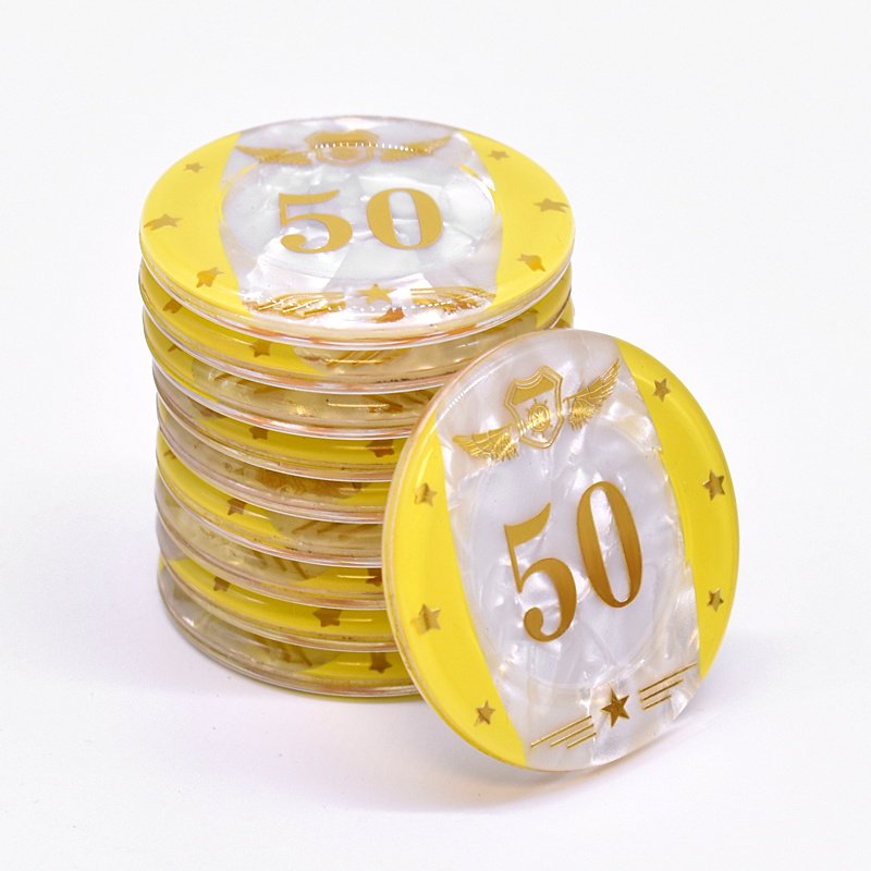YH Poker Chips Set Luxury Custom Made Casino Acrylic Poker Chip Plaques Poker Square Chip