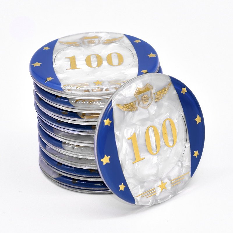 YH Poker Chips Set Luxury Custom Made Casino Acrylic Poker Chip Plaques Poker Square Chip