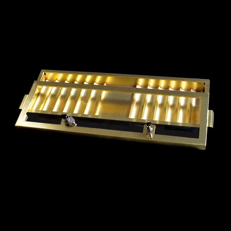 Casino Metal Golden Poker Chip Tray Baccarat Texes Customize Luxury Acrylic Chip Tray