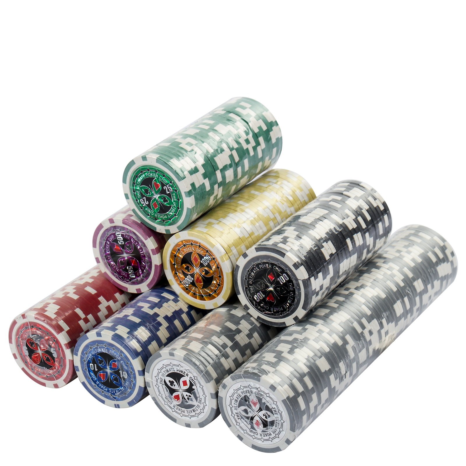 Poker Set Chips 200 300 500 1000 Pcs Custom Texas Logo Poker Chip Set for Casino De Poker Aluminium Case