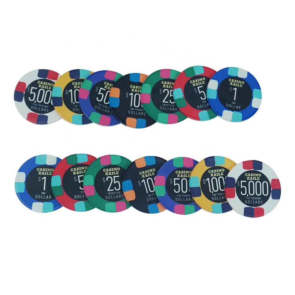 Professional oversized poker chips ceramic 19g 55mm or other big size customise logo set for casino poker club game