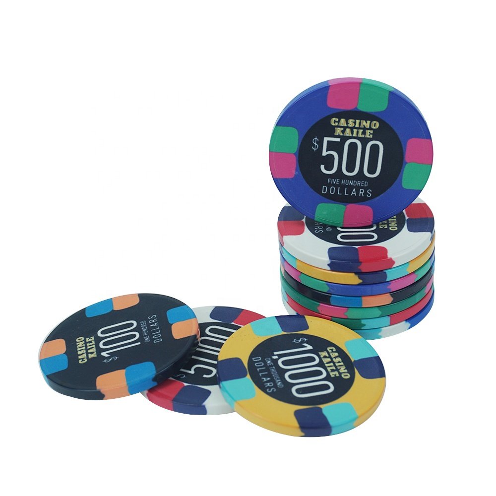 Professional oversized poker chips ceramic 19g 55mm or other big size customise logo set for casino poker club game