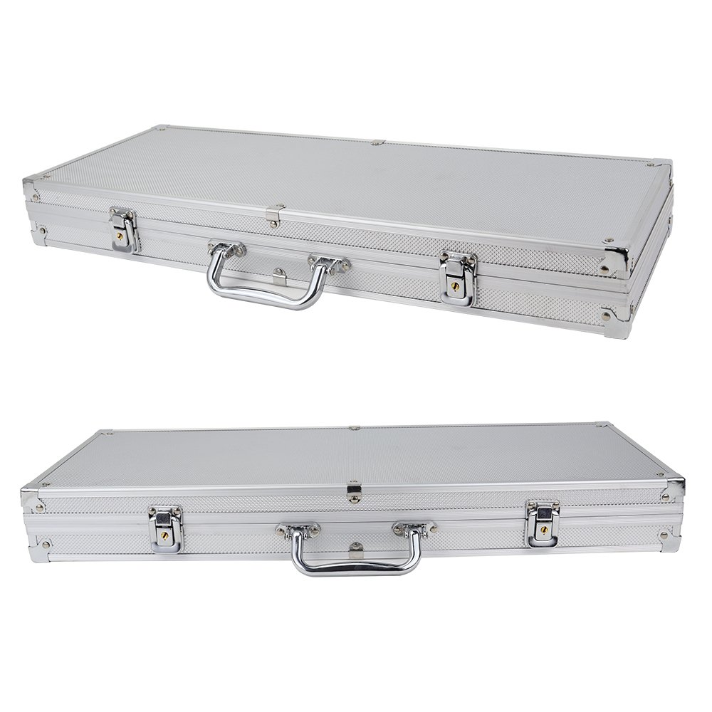 Wholesale clay 500 pcs poker chip set in Aluminium cases with playing cards delear and dice for casino and poker room