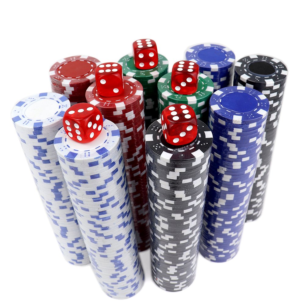 Wholesale clay 500 pcs poker chip set in Aluminium cases with playing cards delear and dice for casino and poker room